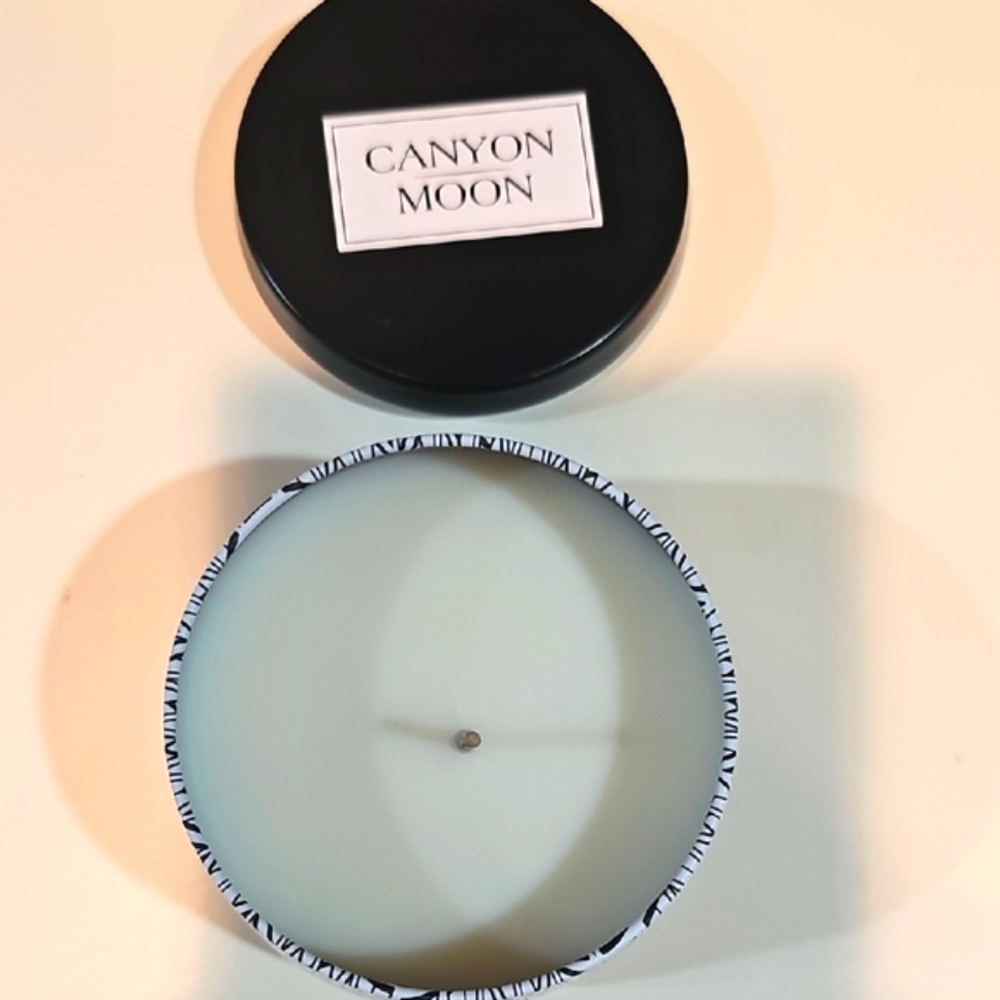 Geometric Black and White Candle Tin